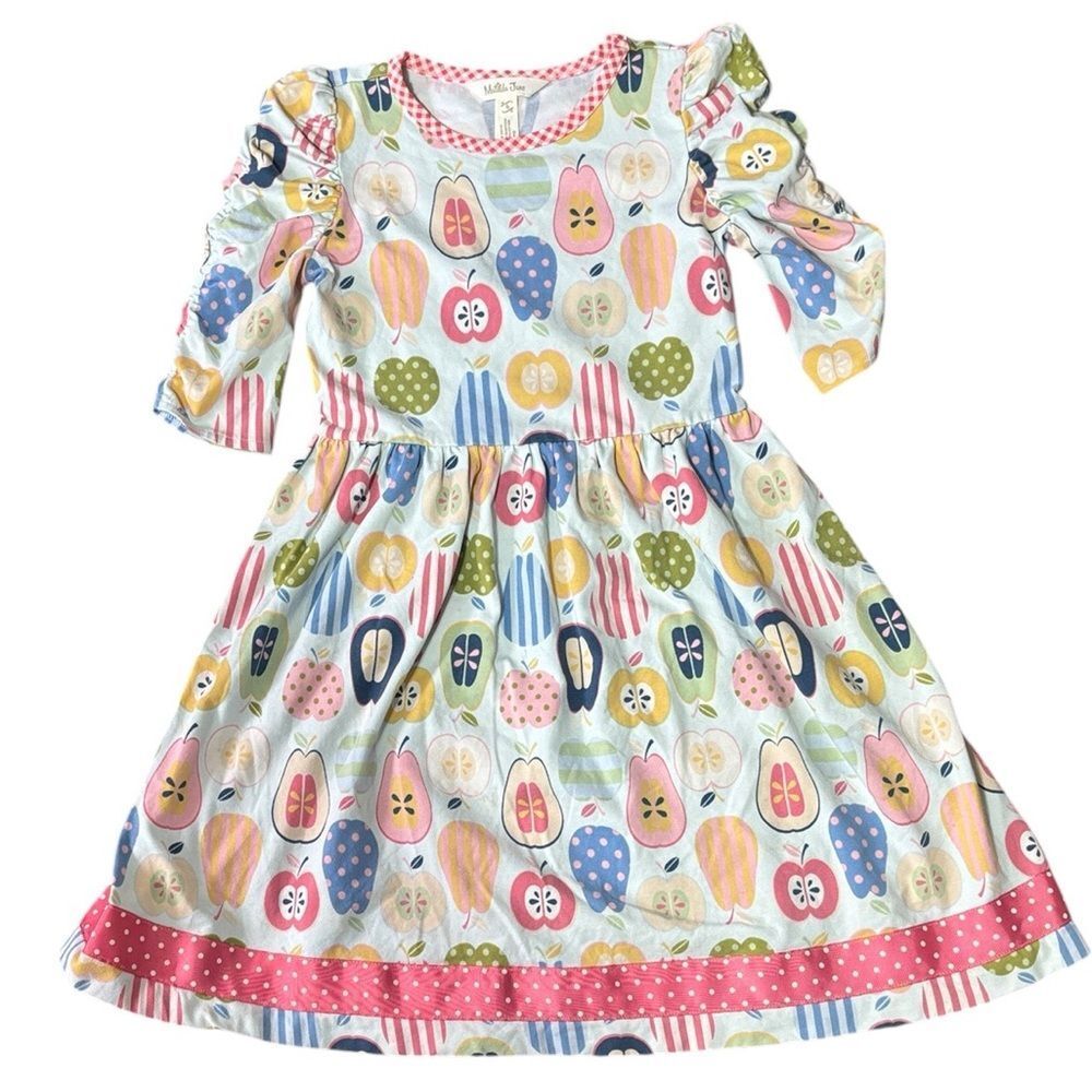 Matilda Jane girls 6 class president lap dress twirl fruit print